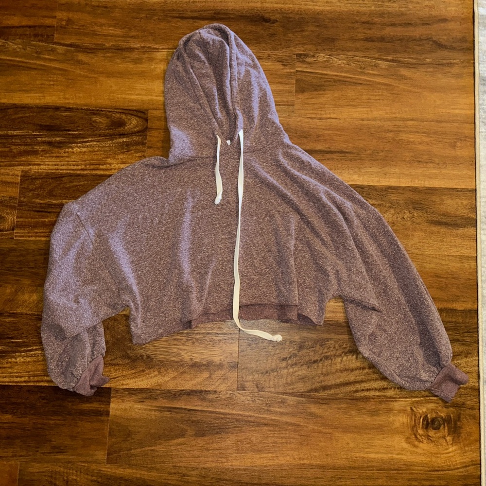 Cozy Purple Cropped Hoodie Sweater